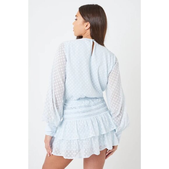 Creea The Label Womens Dress Size S Blue Polka Dot Long Sleeve Europe style - Picture 3 of 12